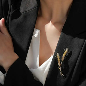 Broche Trigo con Cristales de Circonitas