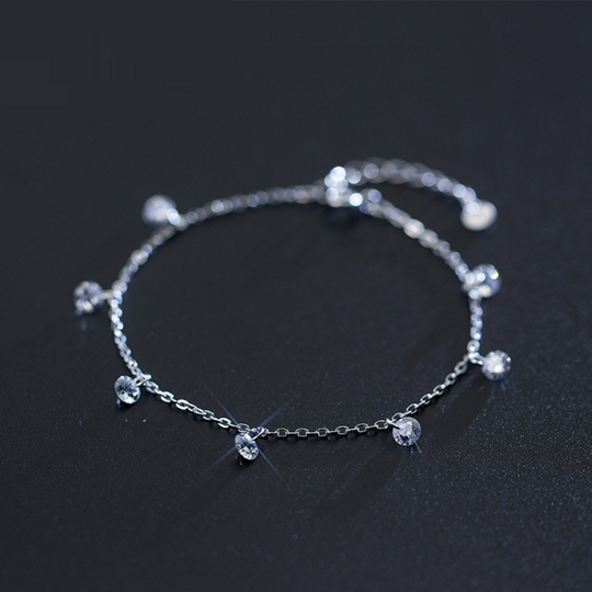 Pulsera de Plata con Piedras de Circonita