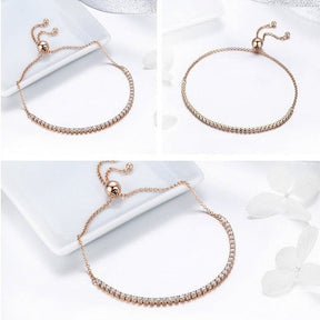 Pulsera Regulable Trendy con Circonitas en Plata