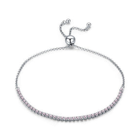 Pulsera Regulable Trendy con Circonitas en Plata